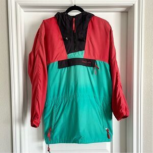 VTG Windy Pass Jacket Red Green Black North Face Anorak Pullover 80s